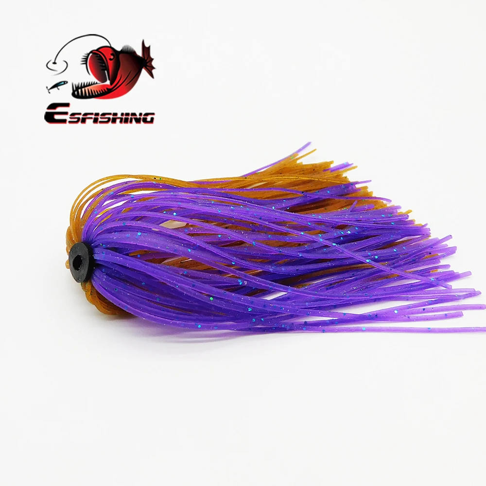 ESFISHING Fishing Silicon Skirts 5pcs hook Fishing Lures Soft Bait Jig