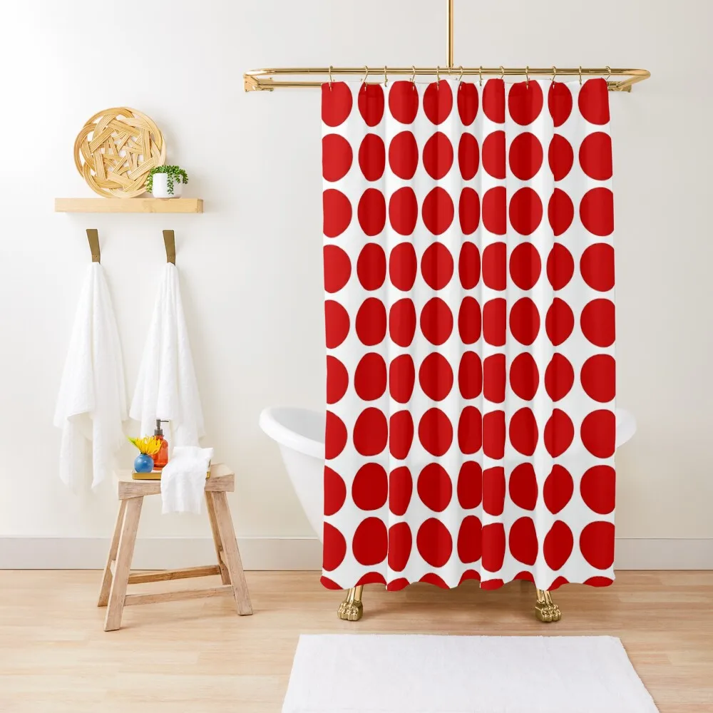 

Red Dots Pattern Red & White Shower Curtain Bathroom Shower Curtains Waterproof Curtains