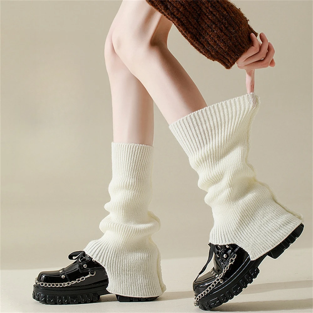 

Women's Knitted Leg Warmers Japanese Fashion Y2k Socks Leggings Winter Solid Color Lolita Foot Cover Girls Cosplay Accessories