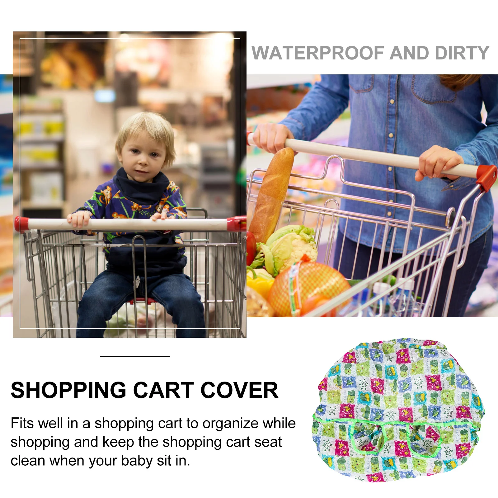 Shopping Cart Seat Cover Child Toddler High Chair Push for Toddlers Polyester Waterproof Kids
