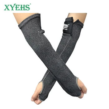 XYEHS 레벨 5 컷 저항 팔 슬리브, 엄지 구멍 포함, 18 인치 팔 안전 가드 보호, 원예 용접 물기 애완 동물 손질