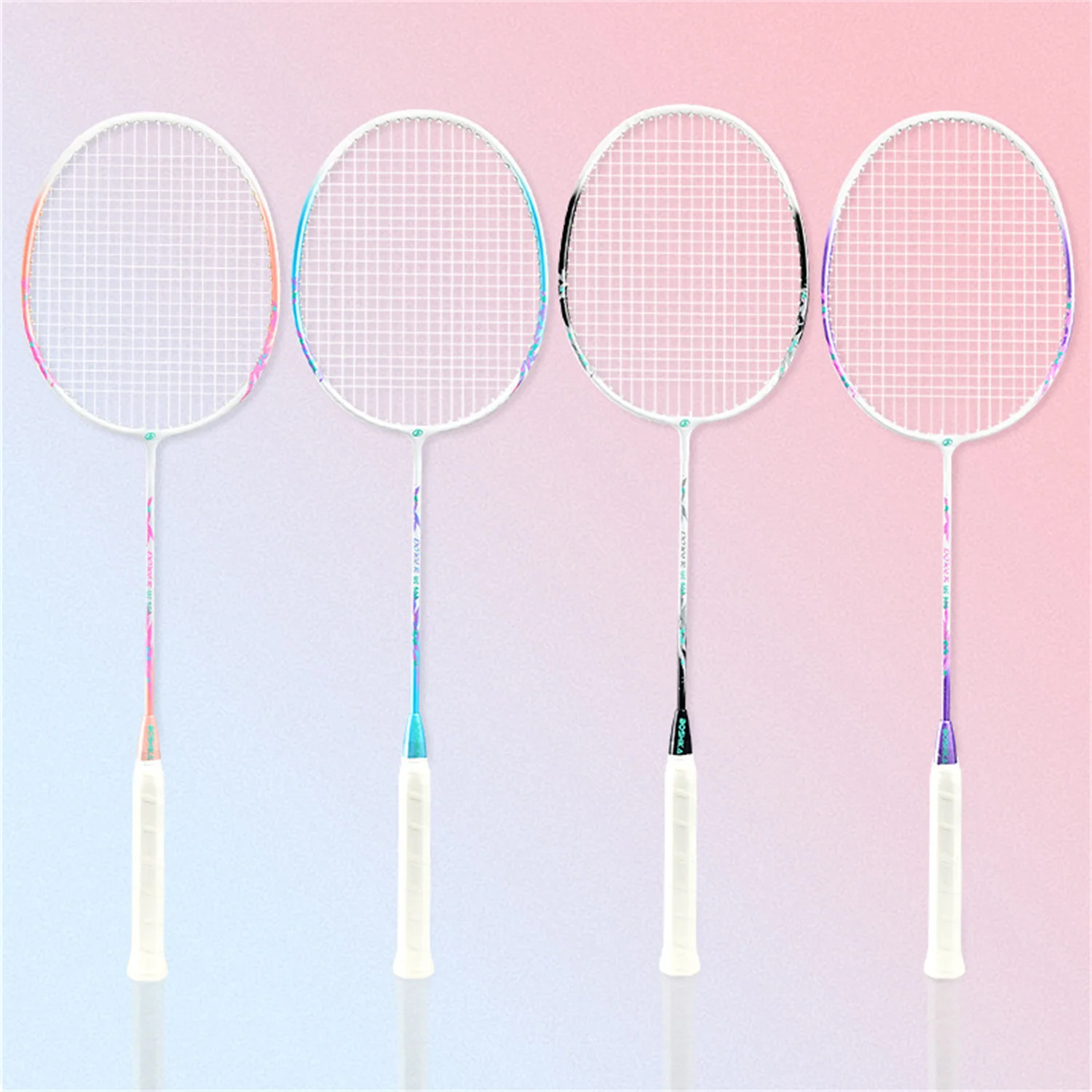 95625 new Macaron color badminton racket beginners attack and defense alloy integrated high elasticity sports fitness equipment