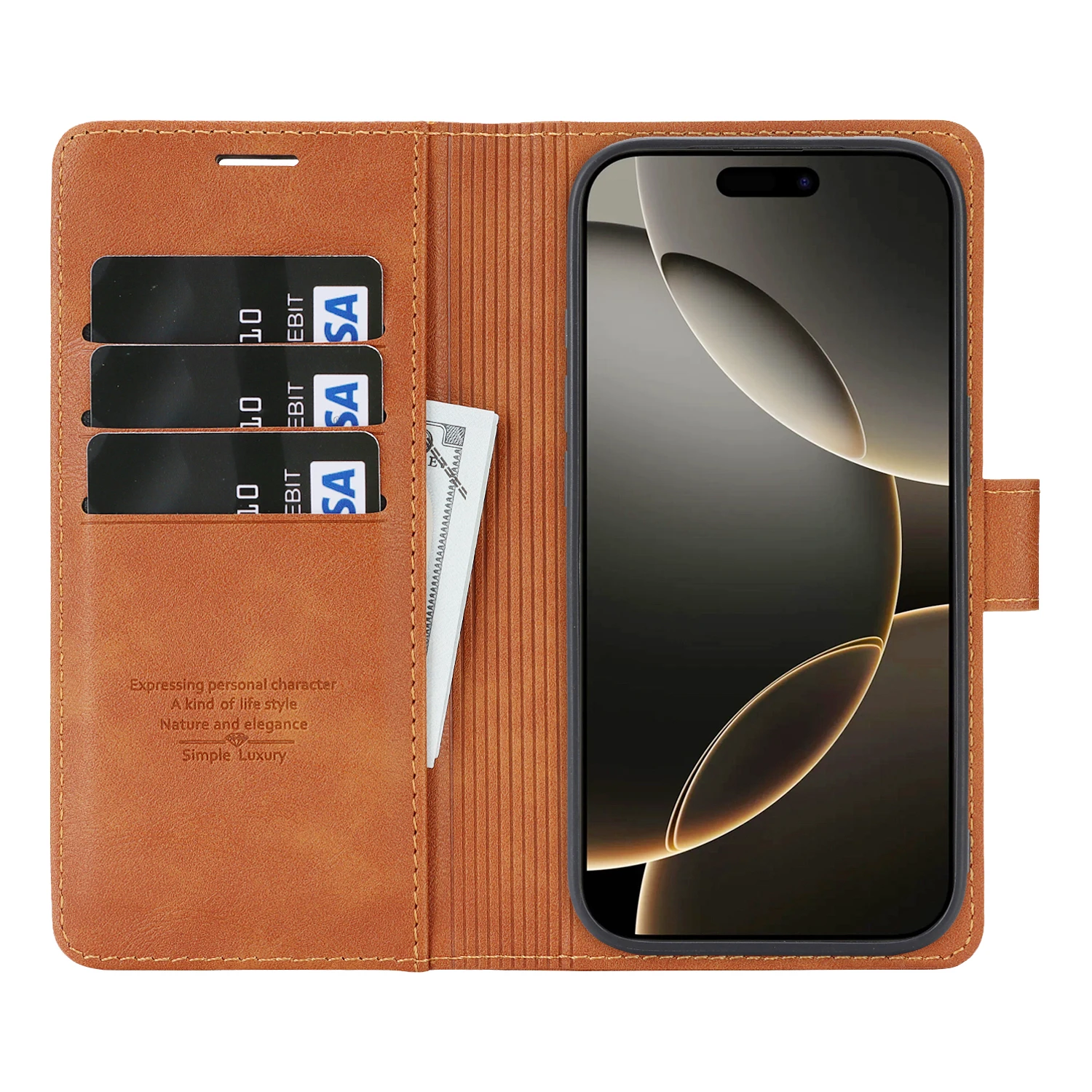 Luxurious 2-in-1 Detachable Wallet Case with Wireless Charging Compatibility - Premium Faux Leather Flip Design