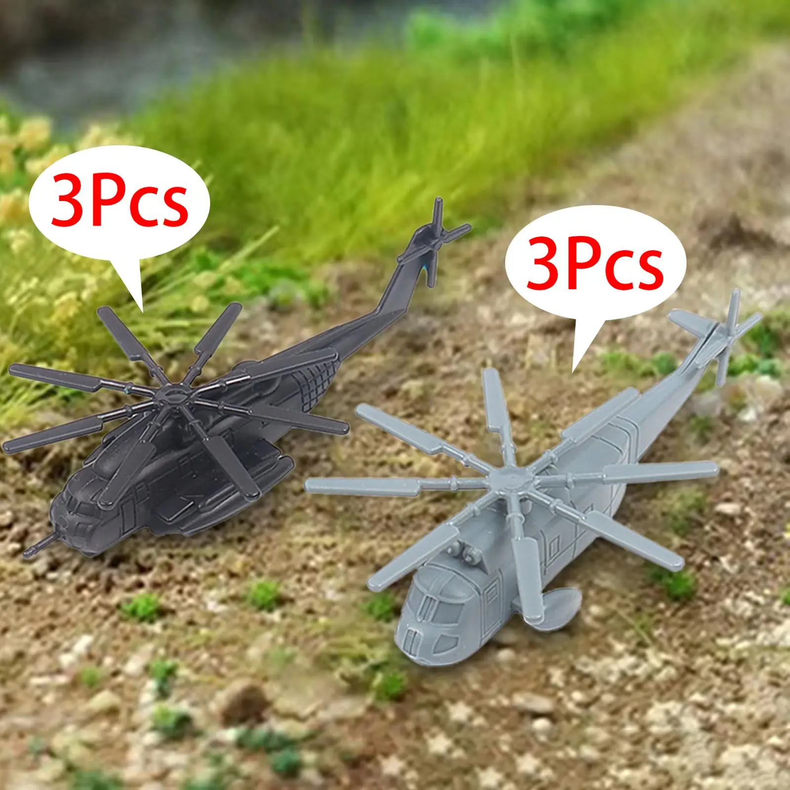 

6 Pieces Small Collection Helicopter Action Figures Accs for Boy Girl DIY Scene Props Party Favors Simulation Aircraft Model