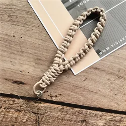 Braided Outdoor Wrist Strap Keychain for Phone and Camera Accessories (Brown)