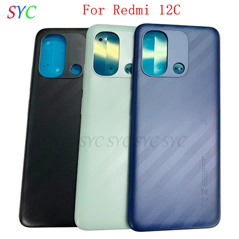 

Задняя крышка батарейного отсека, корпус для Xiaomi Redmi 12C, задняя крышка с логотипом, запасные части