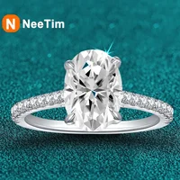 NeeTim 3ct Oval Cut Moissanite Lab Diamond Rings for Women 925 Sterling Silver Proposal Ring Wedding Engagement Band Jewelry 1