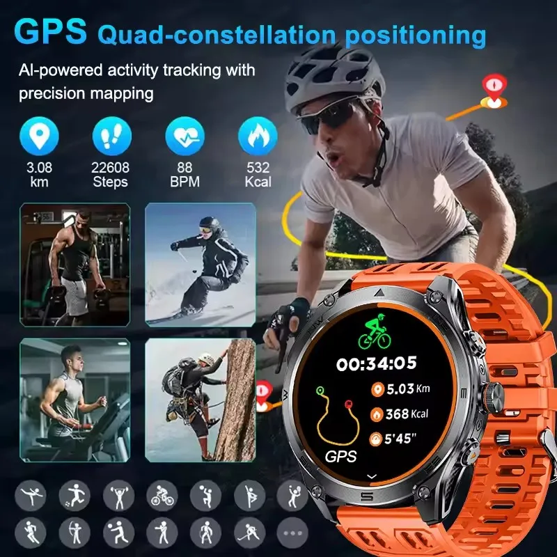 Nuovo Per Xiaomi T-Rex 3 GPS Astuto Della Vigilanza 1000mAh Batteria 170 + Modalità Sportive IP69K Bussola Impermeabile di Grado Militare Smartwatch 2025 - immagine 3