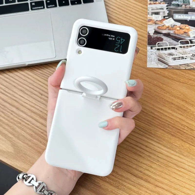 Colorful Liquid Silicone Case with Handheld Ring - Matte Skin Feel & Shockproof Cover