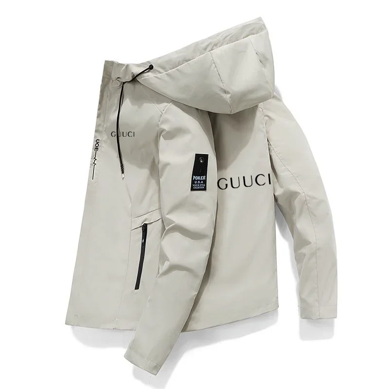 2024 Spring and Autumn New Men's Windproof Zipper Casual High Quality Hooded Baseball Outdoor Sports Jacket