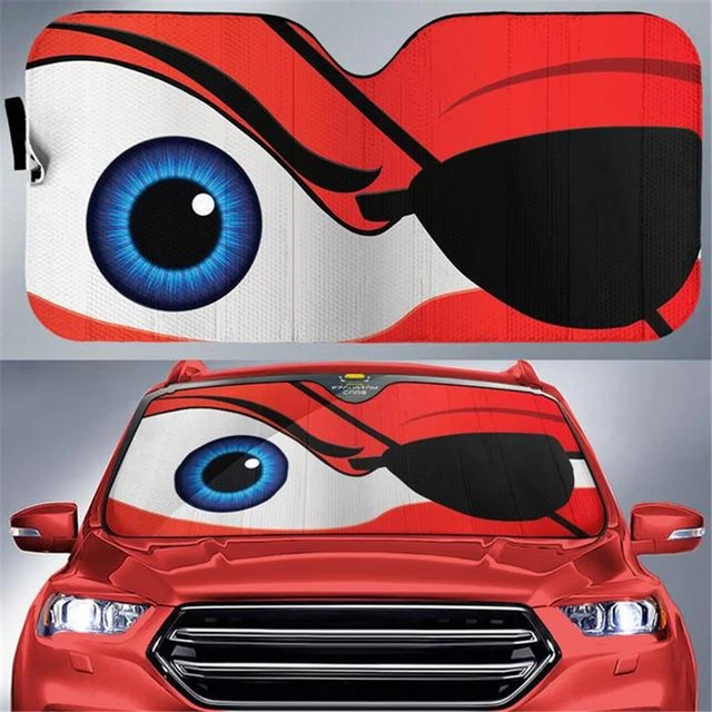 1Pcs Cartoon Augen Design Autos Sonnenblende Frontscheibe