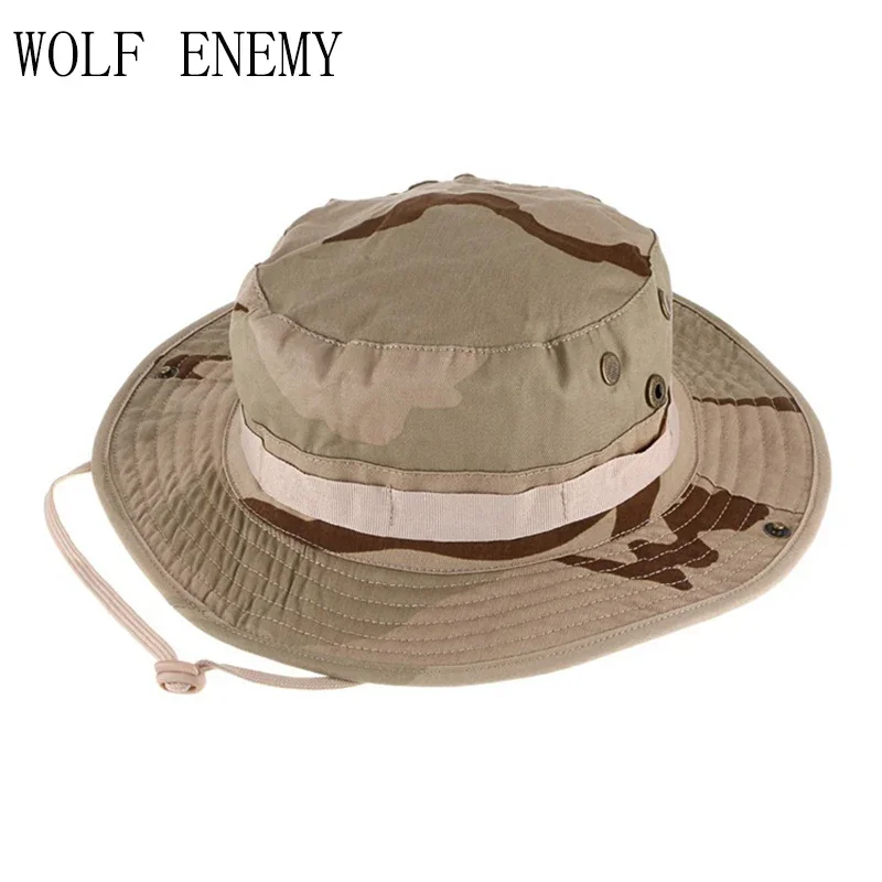 Tactical Adventure Travel Sniper Camouflage Boonie Hats Nepalese Cap Training Mens Hunting Hiking Hats Summer Bucket Fishing Hat