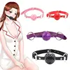 PU Leather Couple Gag Ball BDSM Bondage Restraints Open Mouth Breathable Sex Ball Harness Strap Gag Sex Toy for Women Cosplay 18 1