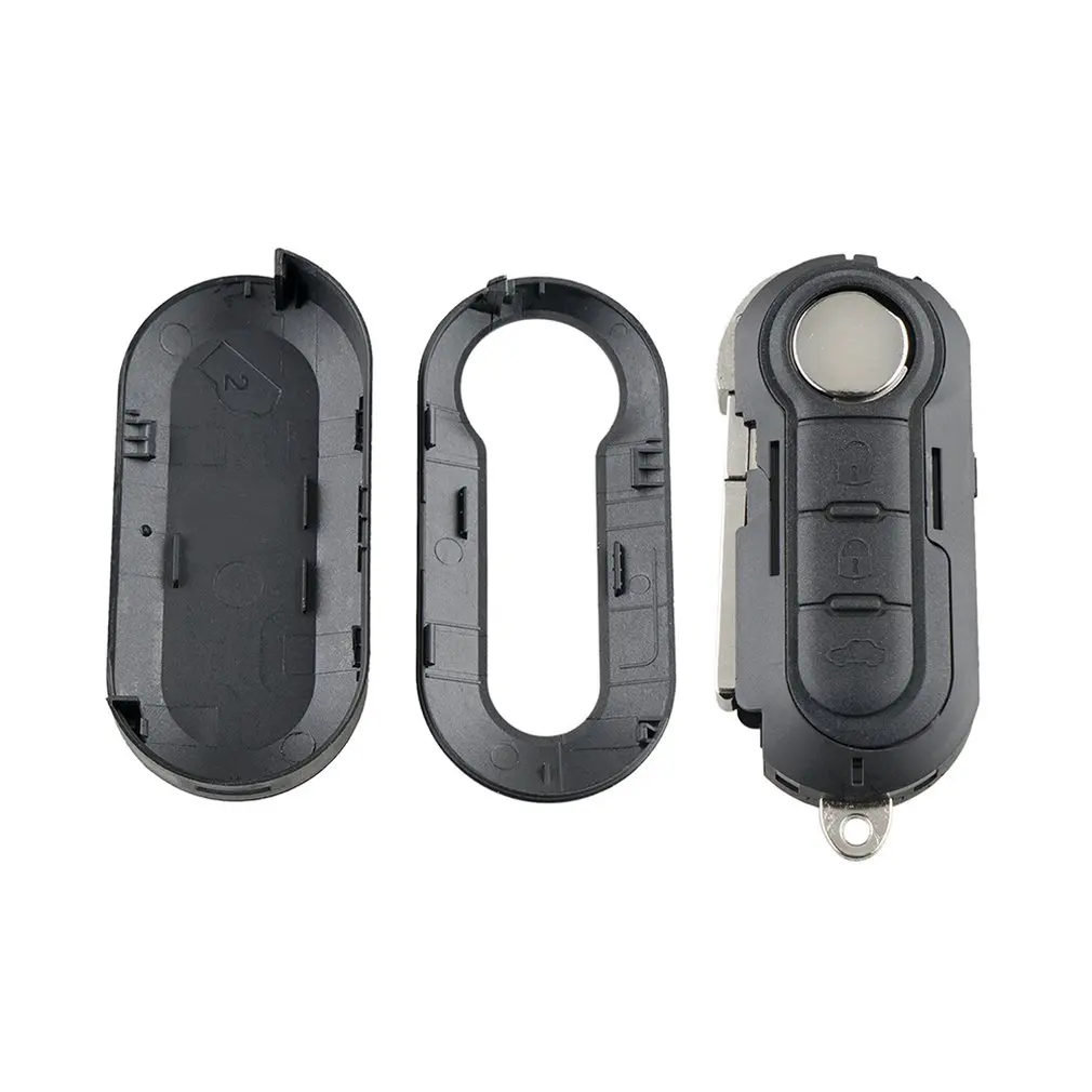 Black ABS Metal 3 Button Key Fob Remote Case for Car Lock System