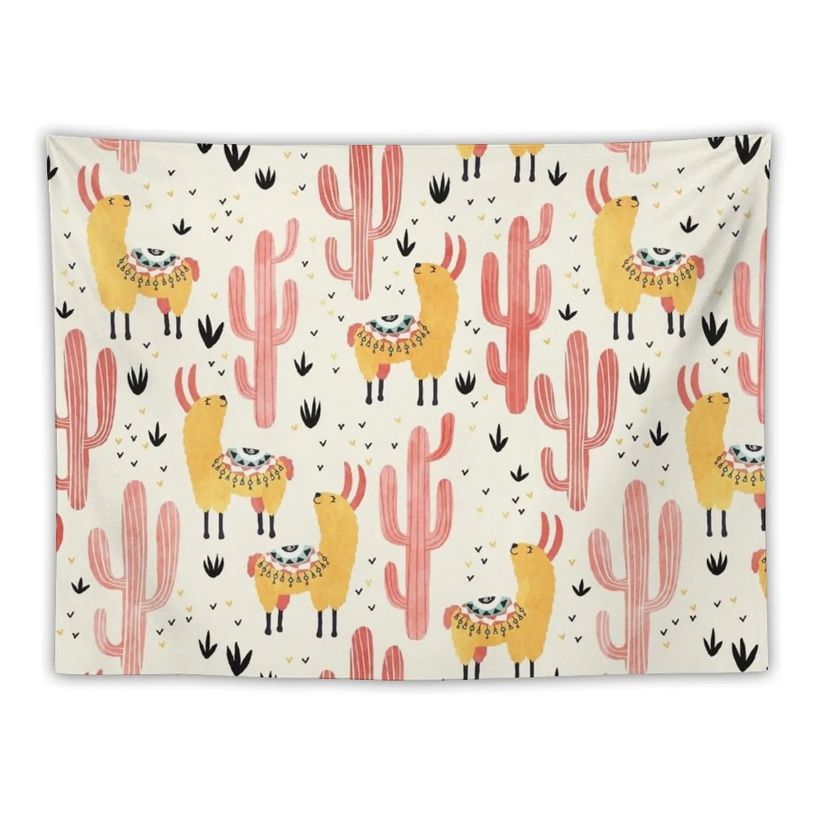 

Yellow Llamas Red Cacti Tapestry Cute Room Decor Room Ornaments Kawaii Room Decor Home And Comfort Decor Tapestry