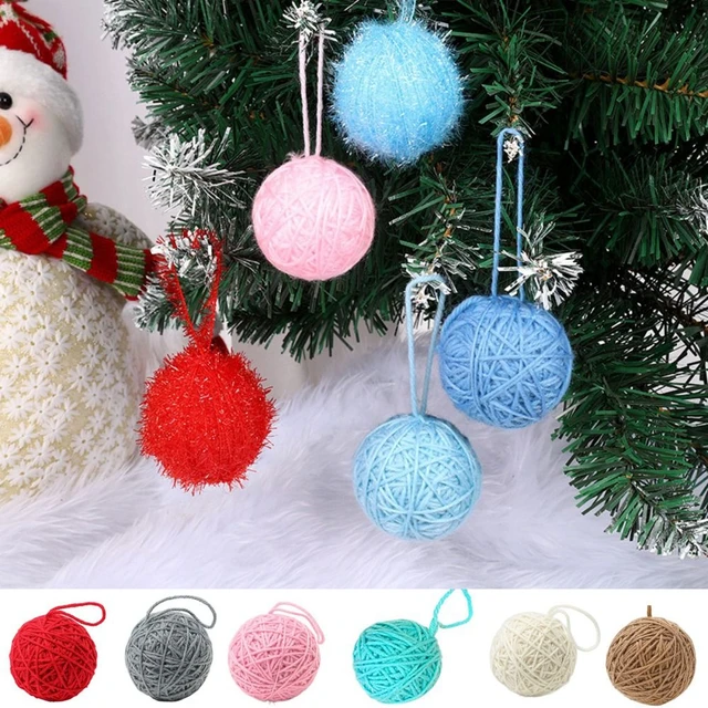 Christmas Yarn Ball Tree Hanging Pendant Ornaments Xmas Bauble