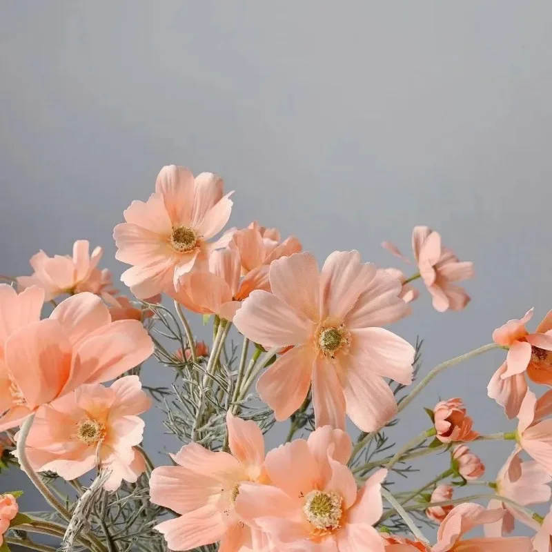 Fresh 4 Head Persimmon Gesang Flower Simulation Flower Artificial Flower Travel Photography Home Furnishings