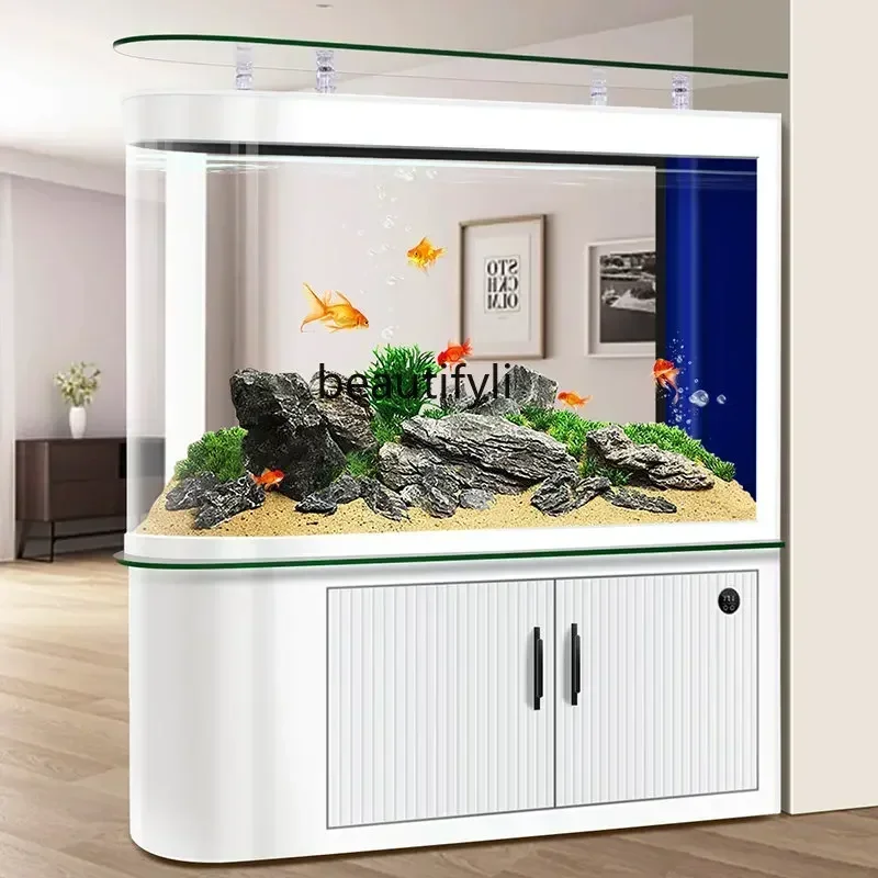 

New Fish Tank Partition Screens Living Room Home Affordable Luxury Style Bottom Filter Aquarium Medium and Large