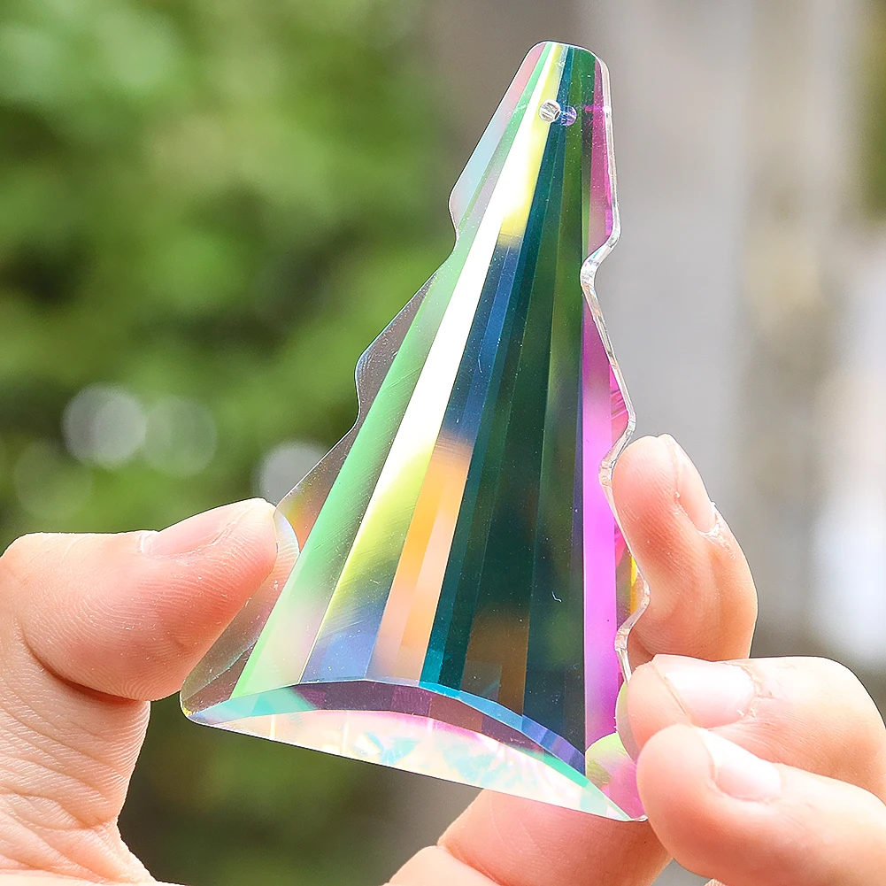 Muy Bien Aurora Suncatcher Crystal Christmas Tree Prism for Photo Shinning Refraction Hanging Crystal Chandelier Lamp Pendant