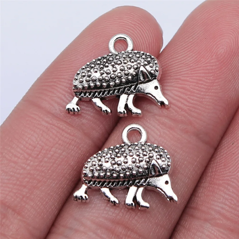 10pcs 중공 동물 고슴도치 Hedgepig 매력 펜 던 트 만들기 DIY 수 제 티벳 보석 찾기