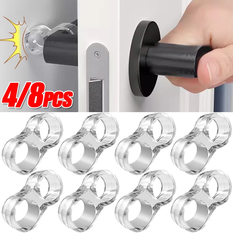 8/1pcs Transparent Door Stop PVC Door Handle Bumper Anti-Collision Wall Furniture Protected Pads er for Home Kitchen Bedroom door stopper door stopper bumpers