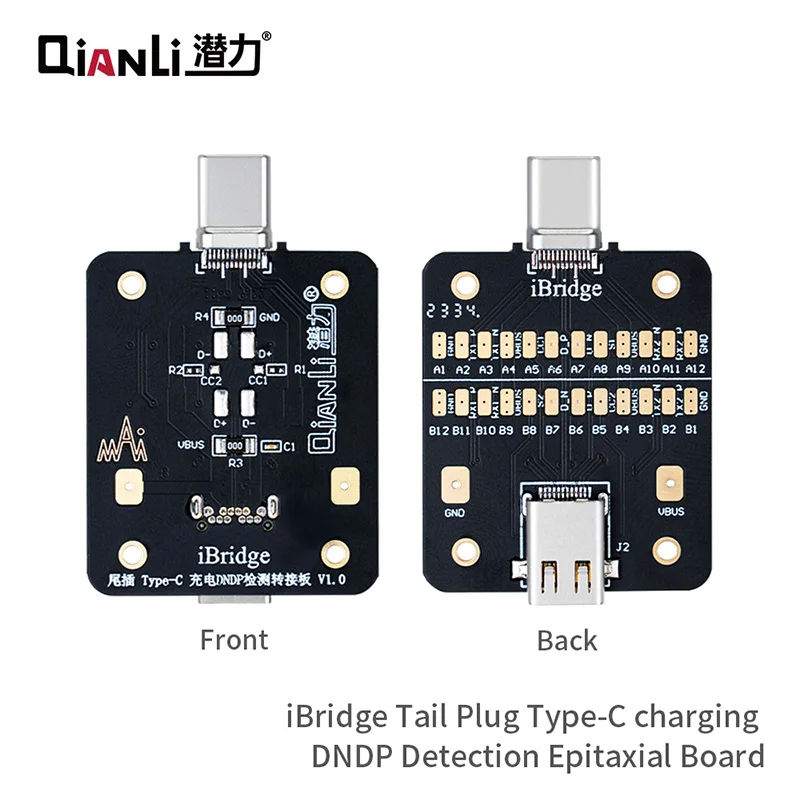 

QIANLI iBridge Tail Plug Detection Board for Phone Type-C Lightning Charging DNDP Detector Fault Analysis Data Capture Tool