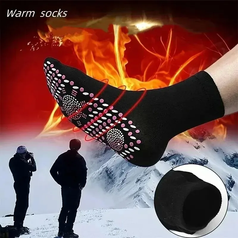 1/3/6pairs Compression Slimming Health Socks Winter Elastic Warm Self-Heating Socks Health Care Socks Magnetic Therapy Socks