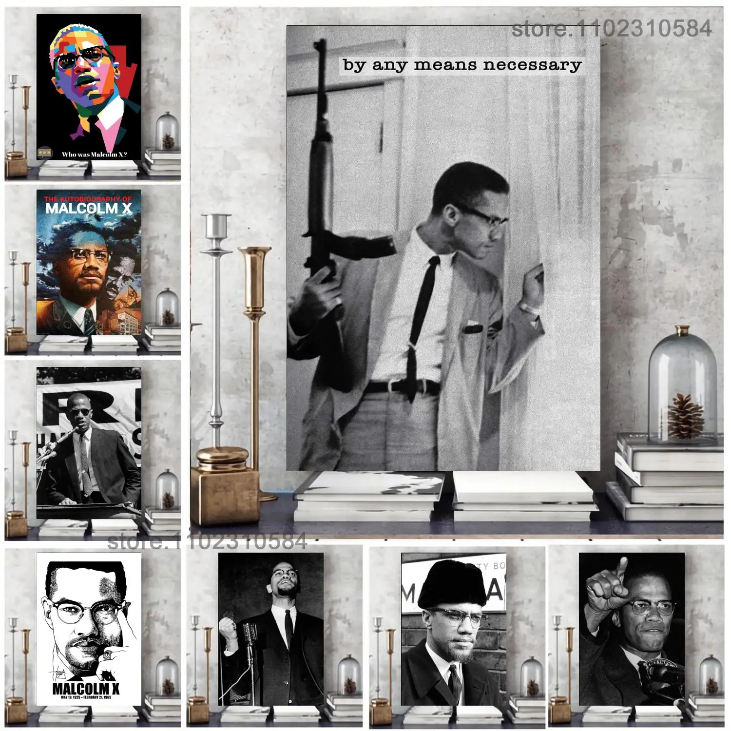 

Malcolm X poster Wall Art Canvas Posters Decoration Art Poster Personalized Gift Modern Family bedroom Painting