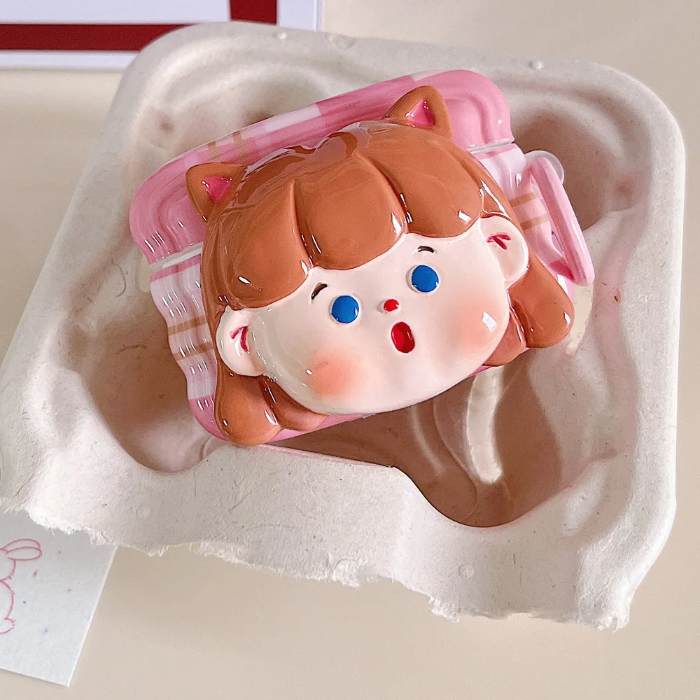 Cute Cat Ear Girl Protective Cover Airpod3 airpodsPro Earphone Case Second Wireless Bluetooth Third Pods1 Suitable for_voghion.com
