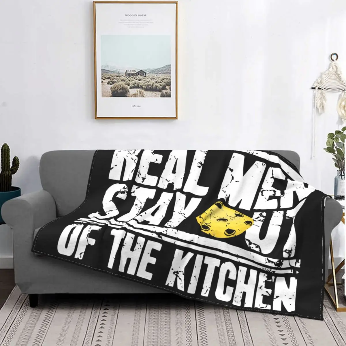 

Real Men Stay Out Of The Kitchen Pickleball Flannel Blankets Awesome Throw Blanket for Sofa Bedding Lounge 200x150cm Bedspread