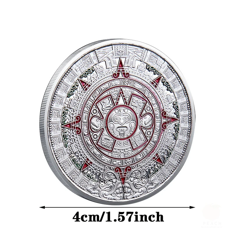 Mayan Aztec Calendar Souvenir Coin - Gold Collectible Art Piece