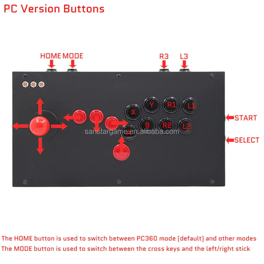 Controle Hitbox Arcade Fighting Stick Computer Mobile Game Console