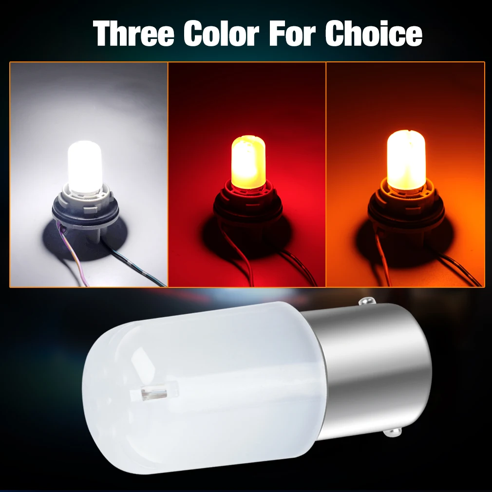 LED Car Lights 2pcs P21W 1156 BA15S 1157 BAY15D P21 5W R5W R10W Bulb Car Turn Signal 18SMD 3030 DRL 12V White Amber Brake