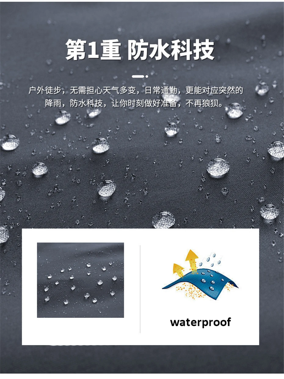 Description Picture 3 of itemMen's Windbreaker Waterproof Jacket Coat Men Spring Autumn Travel Jacket Male Fashion Outdoor Outerwear Plus Size 6XL 7XL
