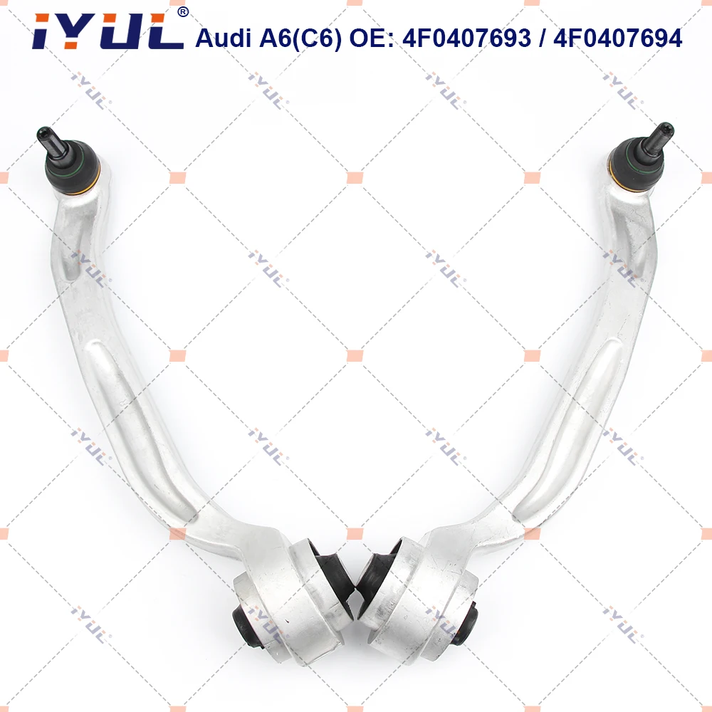 

IYUL Pair Front Lower Suspension Control Arm Curve For Audi A6 4F2 4FH 4F5 A6L C6 4F0407693 4F0407694