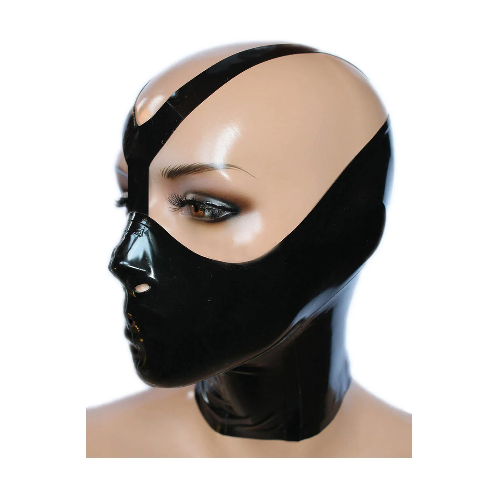 

MONNIK Ladies Latex Fashion Mask for Unisex Fetish Halfmask Hood for Catsuit Cosplay Party Wear