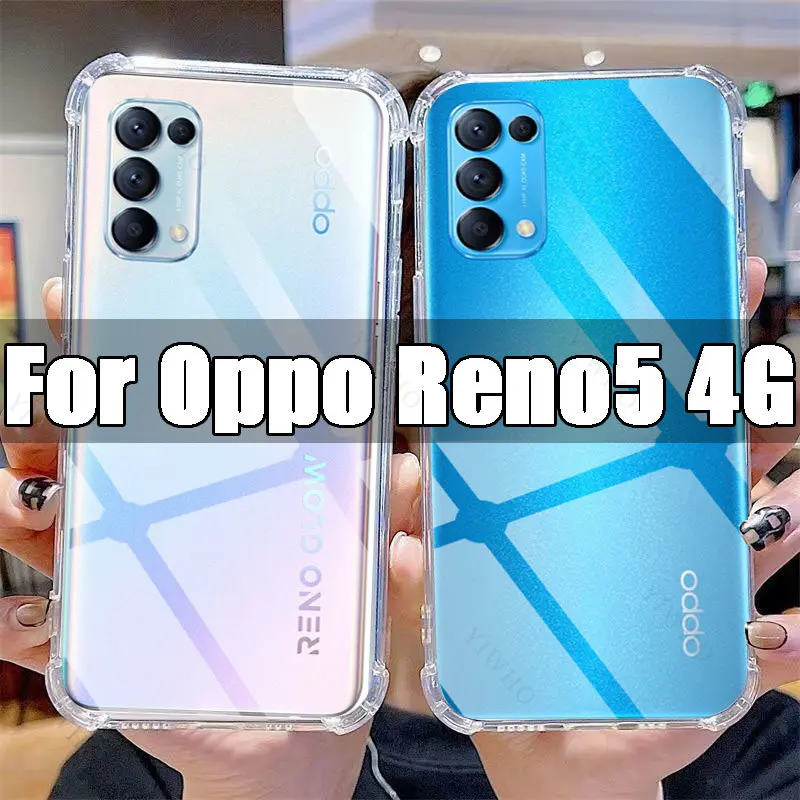 Прозрачный чехол для Oppo Reno5 4G TPU, прозрачный чехол для Oppo Reno 5 6,4 дюйма CPH2159, противоударные чехлы с защитой от царапин