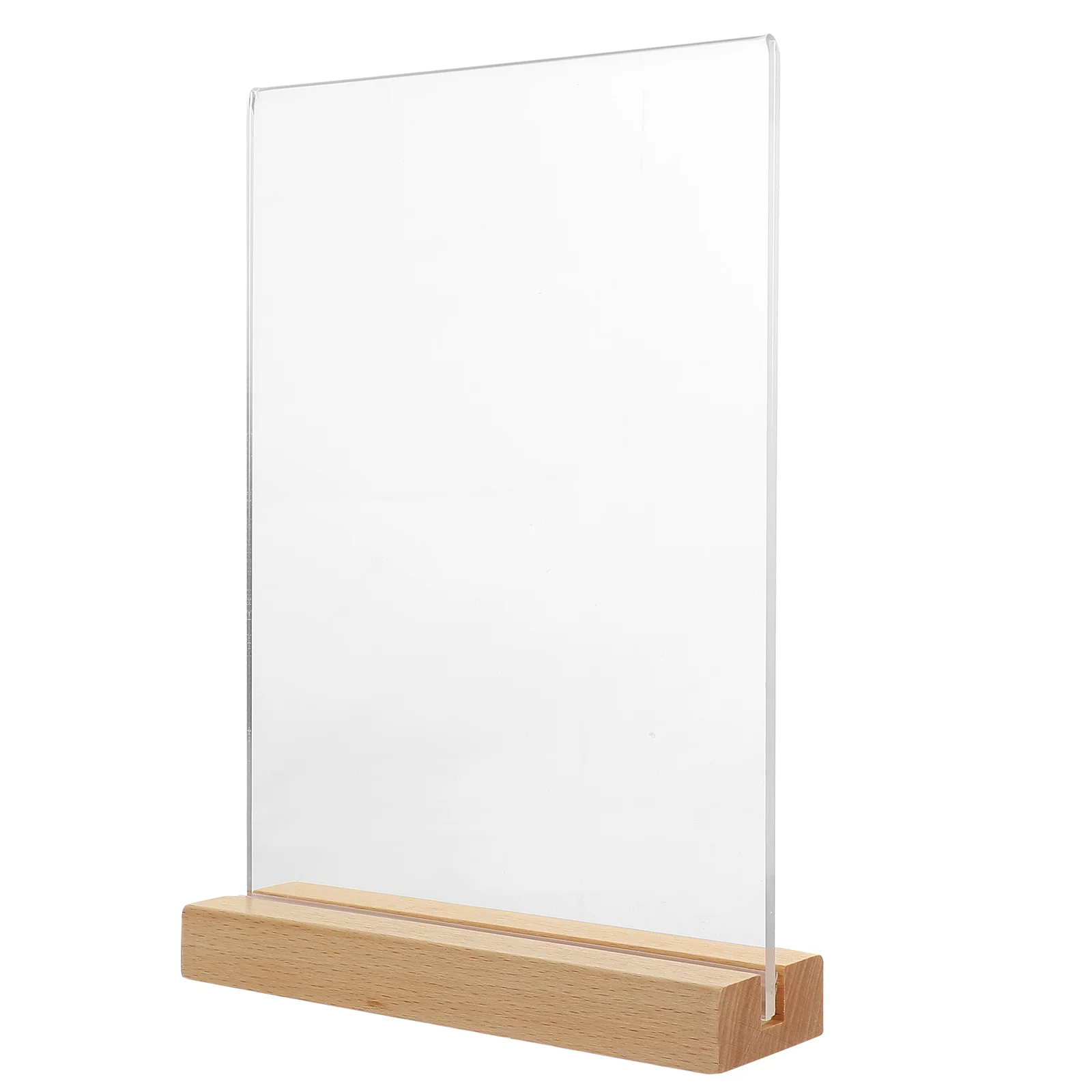 

Blank Clear Table Number Signs Menu Acrylic Display Stand With Wooden Base Place Card Holder For Wedding Party Paper Holder