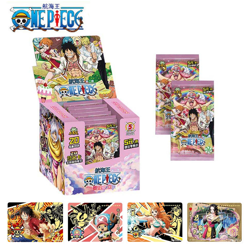 

20Bag/box One Piece Animation Collection Card Gilding Card Monkey D. Luffy Roronoa Zoro Rare Signature ZR Card Anime peripheral