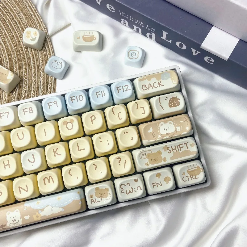 Kawaii Keys Milk Tea Bear Mao Profile Keycaps (131 Keys)