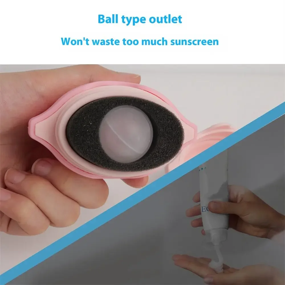 Silicone Suncream Roller Applicator Refillable Oval Isolation Lotion Cream Bottles Stitching Color Cosmetics Tool Travel