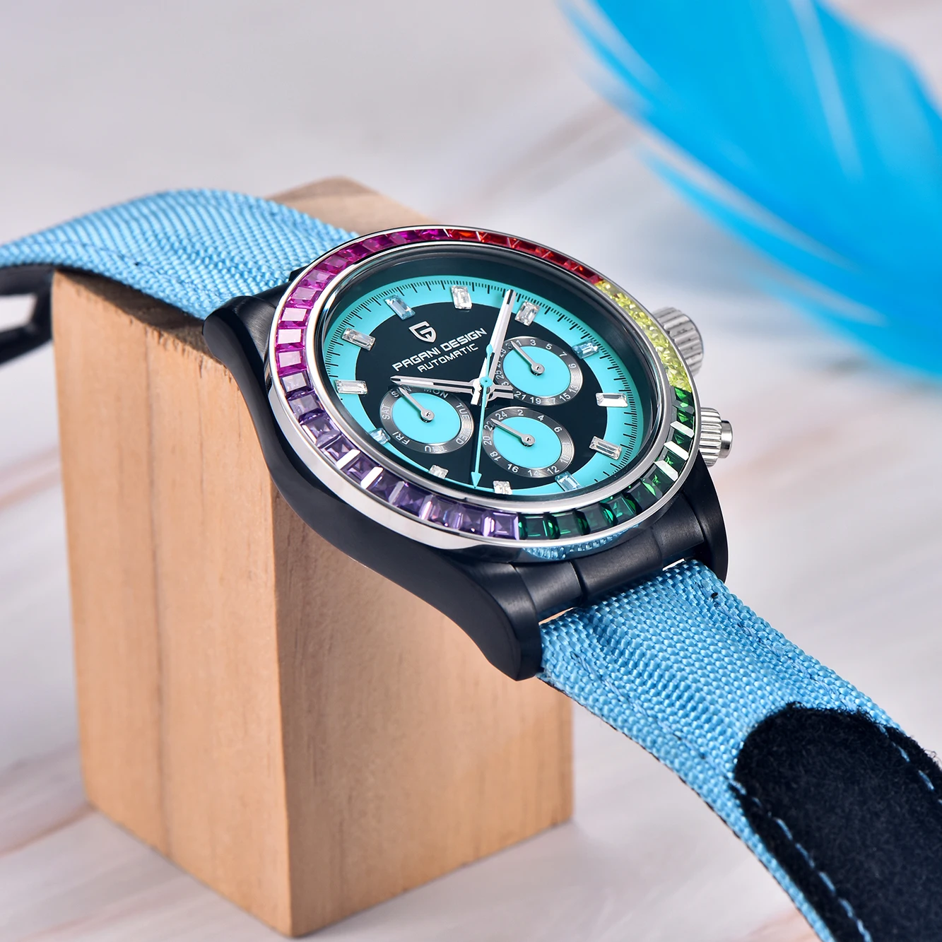 PAGANI DESIGN Top Luxury Rainbow Lap Mens Mechanical Watches Automatic Chronograph Watch For Men Sapphire Glass 100M Waterproof