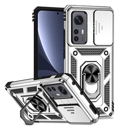 Luxury Armor Case with Ring Holder & Slide Lens Stand - Shockproof Phone Cover Protection - Xiaomi 13 (SR)
