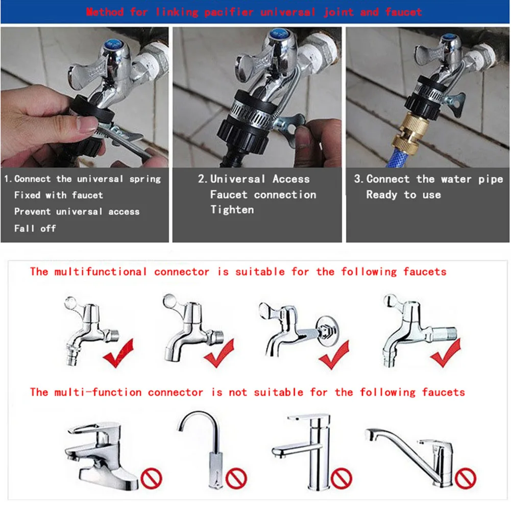 

Garden Tap Hose Fittings Quick Connector Water Stop Connector 1/2 3/4 1 Inch Car Wash Garden Garden Irrigation