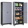 Metal Storage Cabinet with Wheels, 73" Rolling Garage Storage Cabinets with 4 Adjustable Shelves & Locking Doors, Tool Cabinet 1