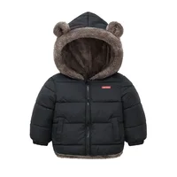 Garçons filles vestes épaisses hiver enfants rembourré polaire manteaux chauds enfants à capuche vêtements d'extérieur en coton enfants vêtements cachemire combinaison de neige 3