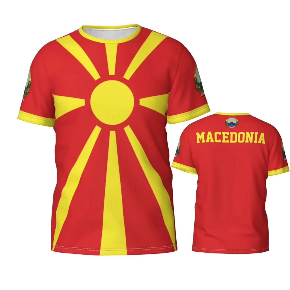 

Custom Name Number Macedonia Flag Emblem 3D T-shirts For Men Women Tees jersey team Clothes Soccer Football Fans Gift T shirt