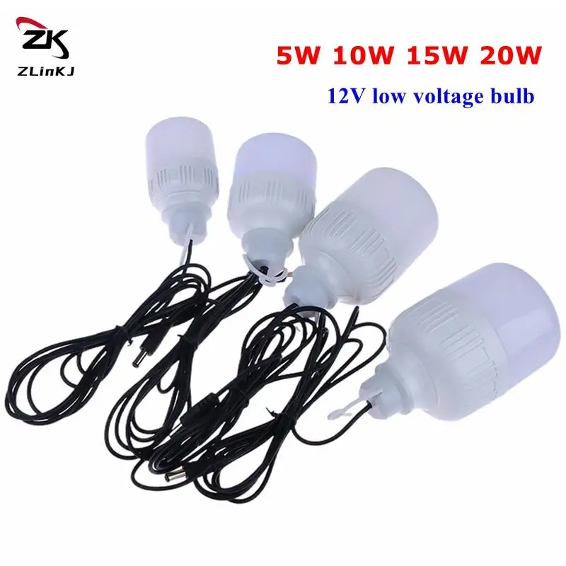 

12V Low Voltage LED Light Bulb 5W 10W 15W 20W Led Spot Bulb Lamp Portable Luminaria White Emergency Lamp BBQ Camping Light