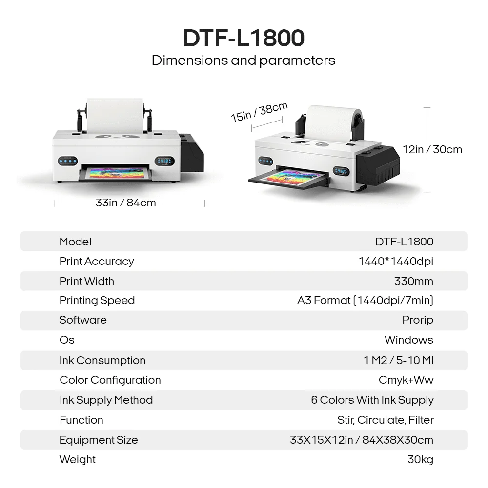 13 Dual Heads DTF-PRO A3 DTF Transfer Printer & Oven – Procolored