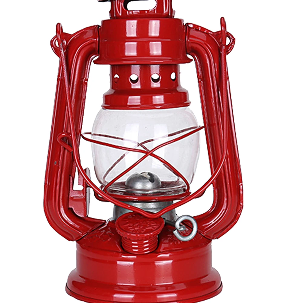 Vintage Oil Burning Lantern Metal Kerosene Lantern Hurricane Table Lamps with Handle for Camping Home Patio